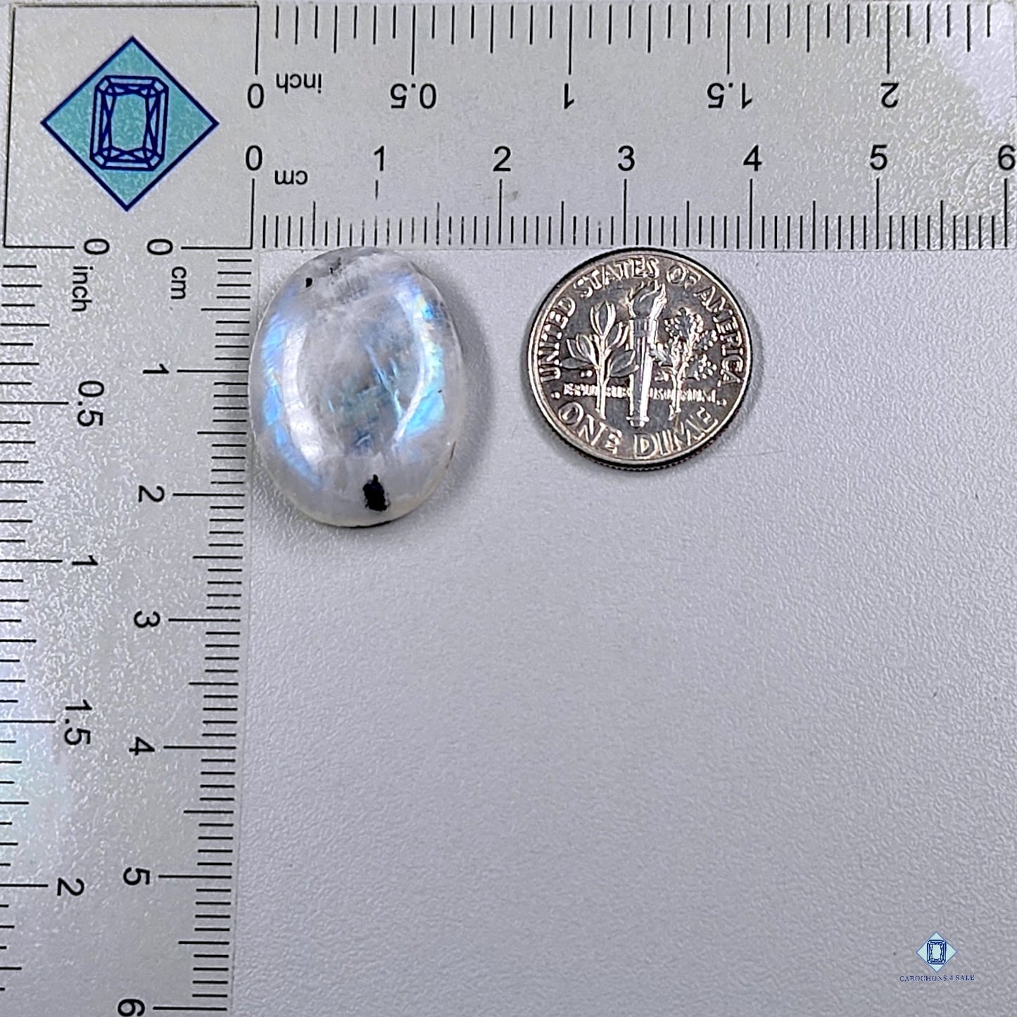 Black Tourmalated Moonstone Oval Cabochons