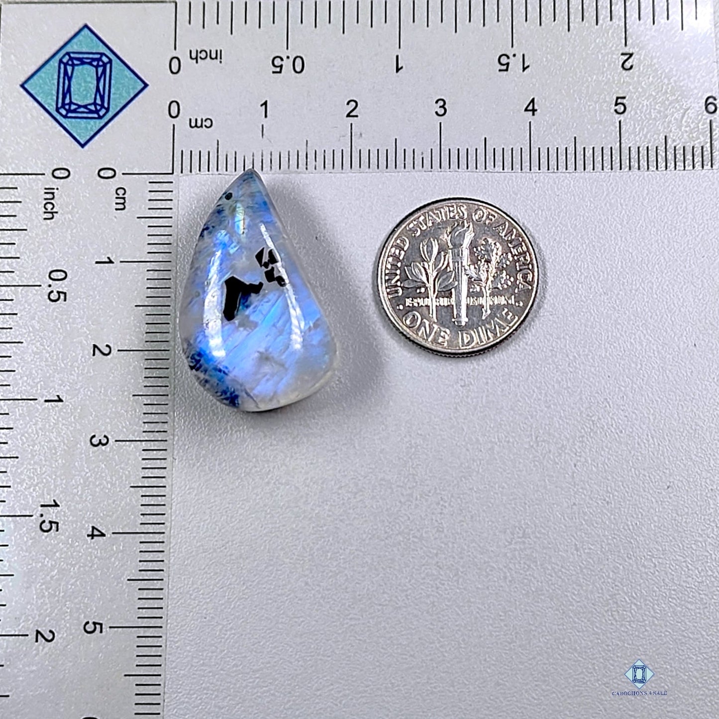 Black Tourmalated Moonstone Fancy Cabochons