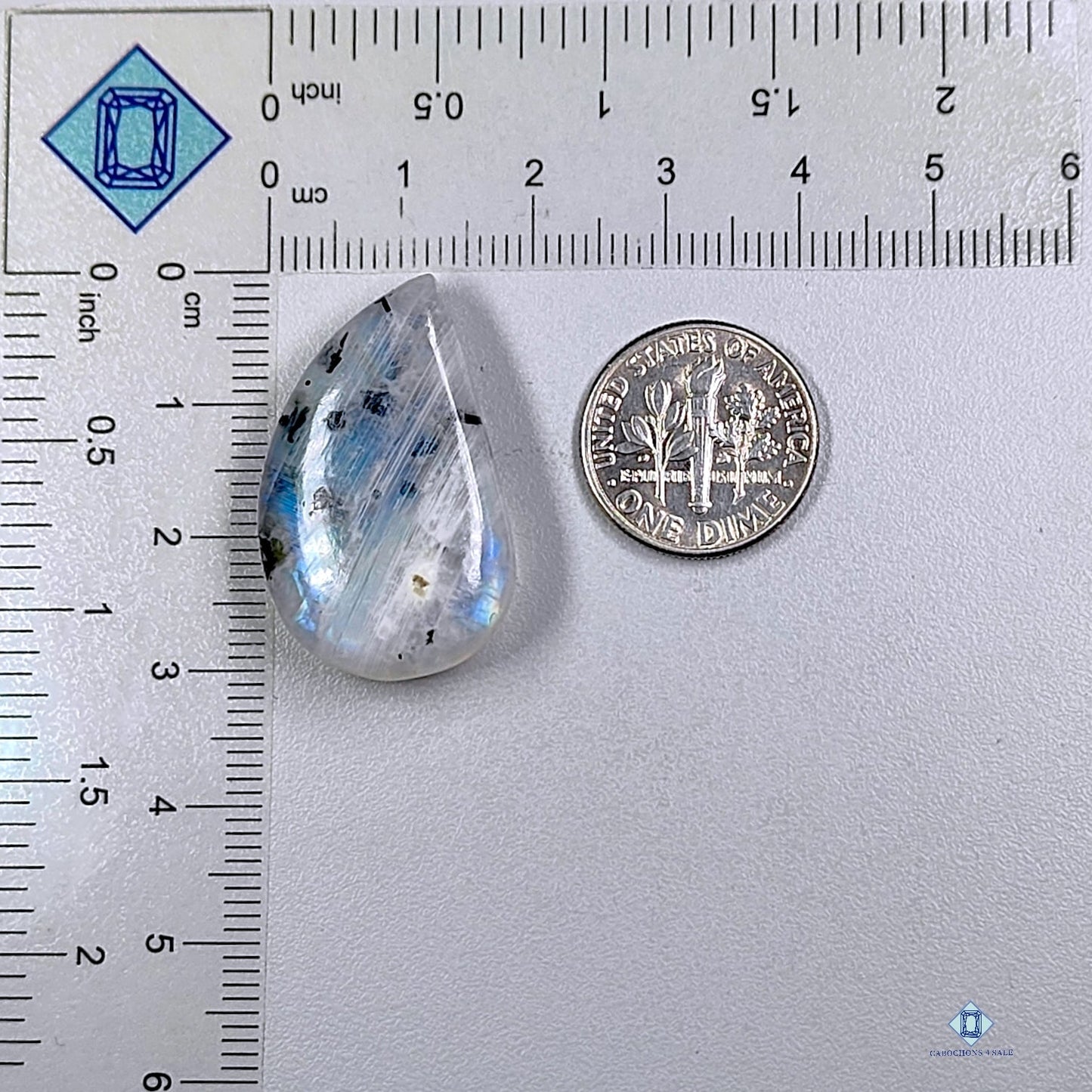 Black Tourmalated Moonstone Fancy Cabochons