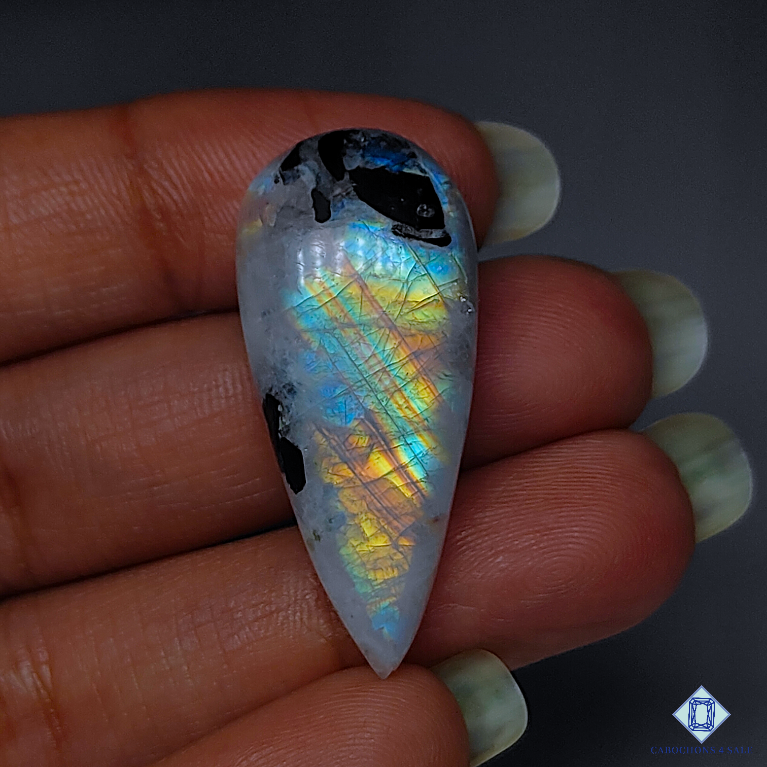 Black Tourmalated Moostone