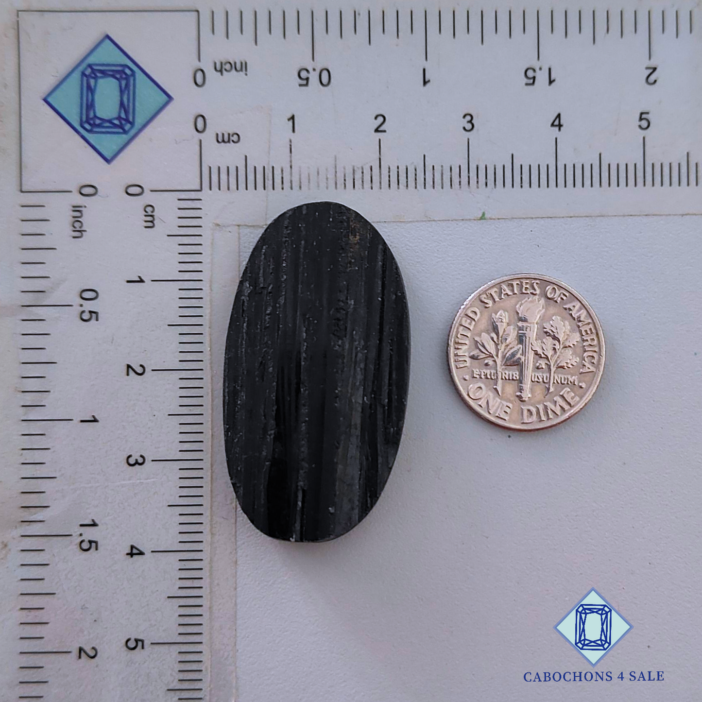 Black Tourmaline Oval Druzy