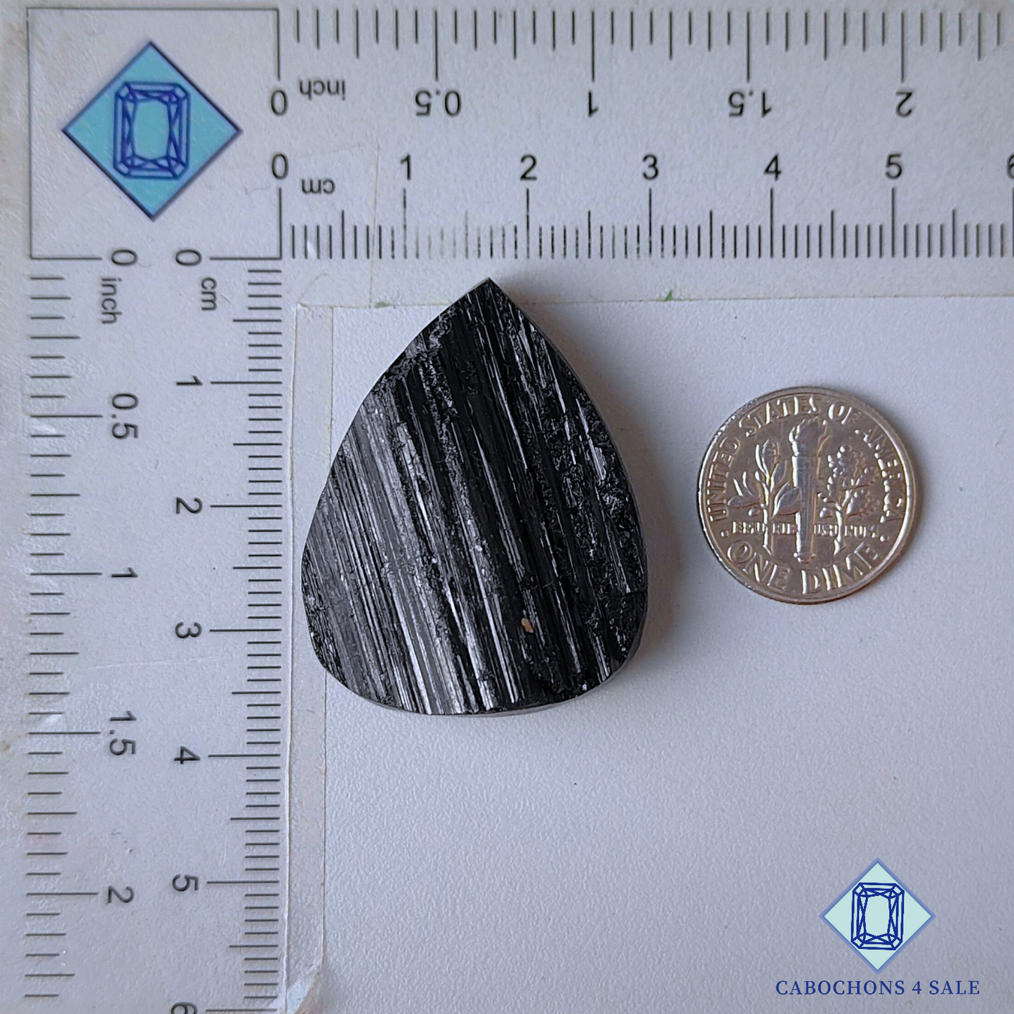 Black Tourmaline Pear Druzy