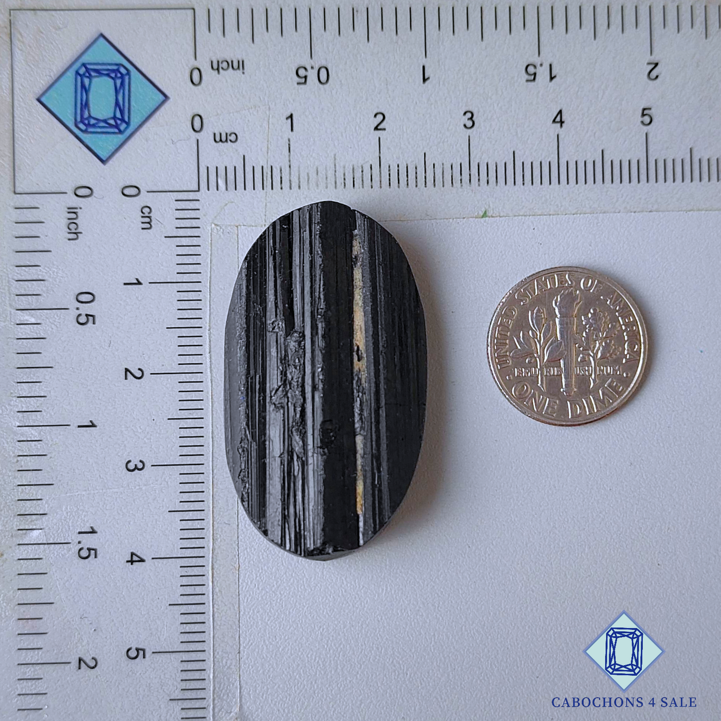 Black Tourmaline Oval Druzy