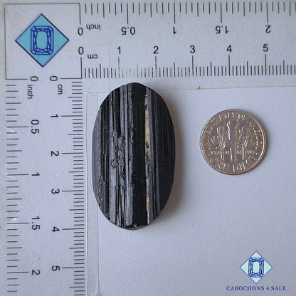 Black Tourmaline Oval Druzy