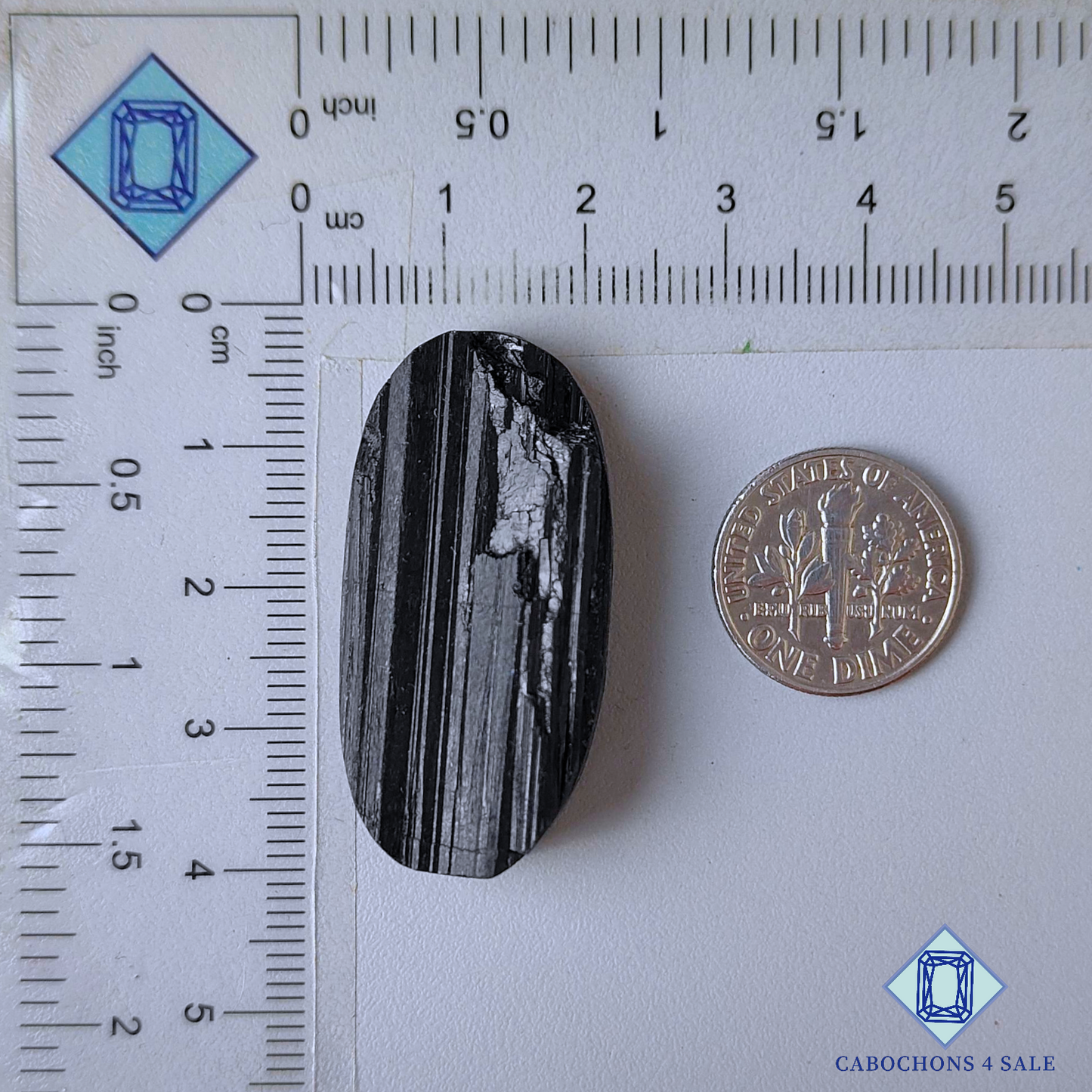 Black Tourmaline Oval Druzy