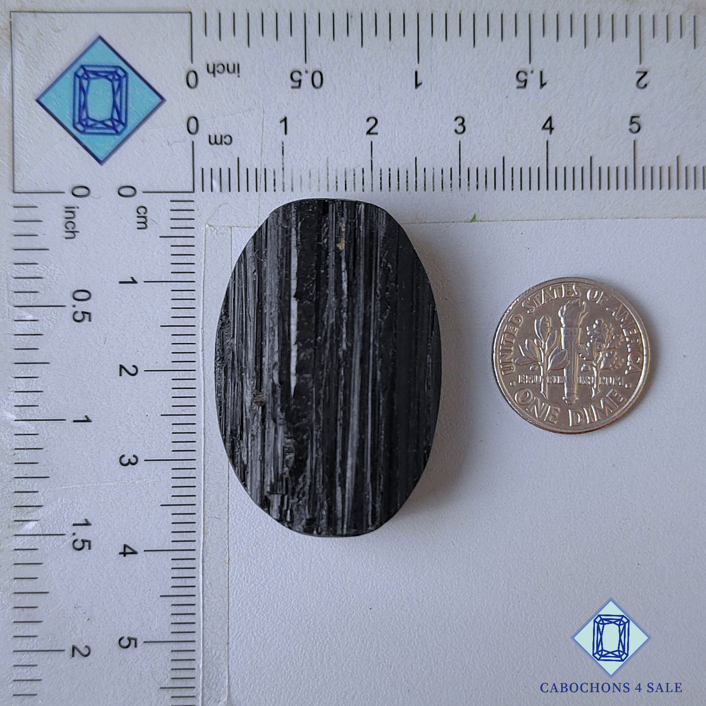 Black Tourmaline Oval Druzy