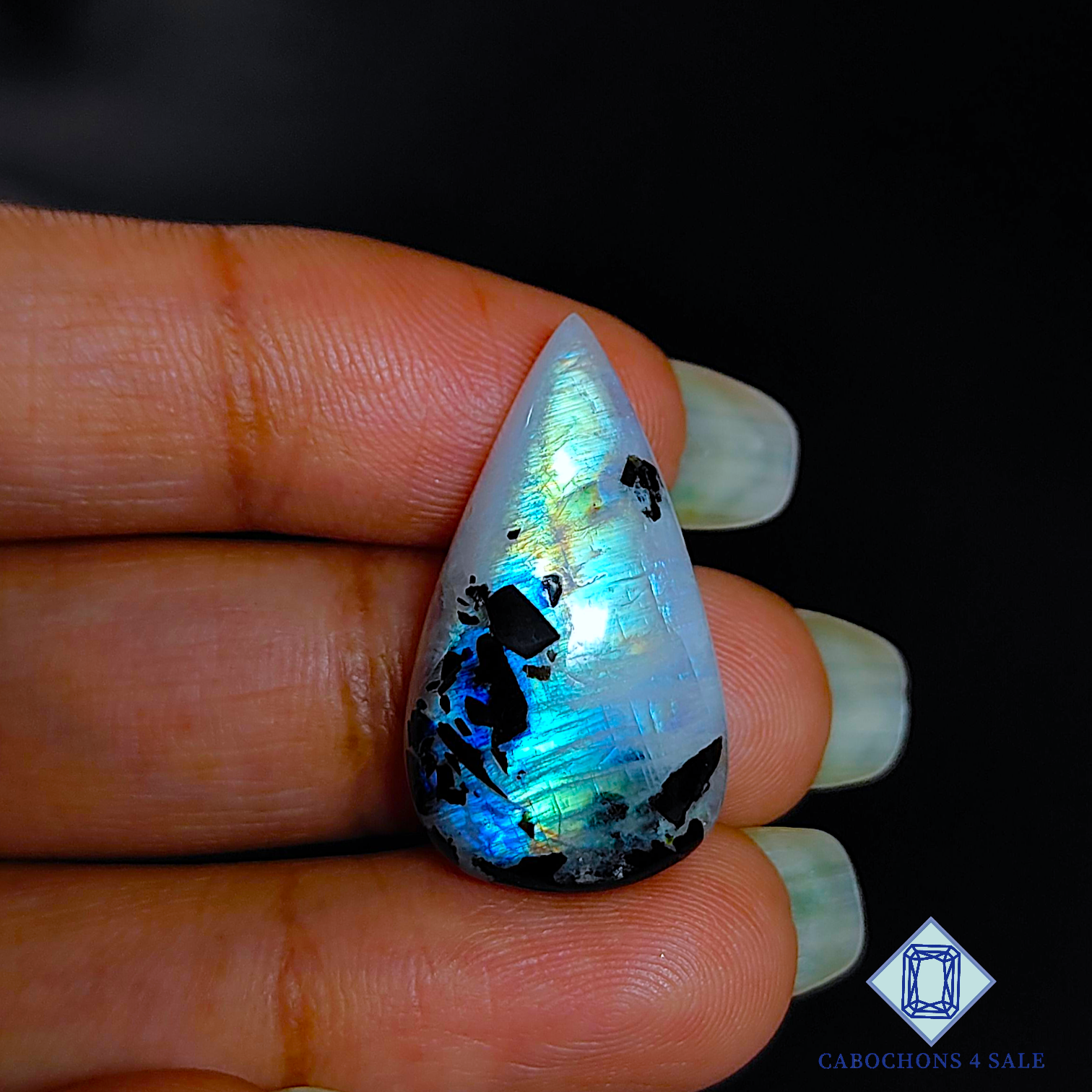 Black Tourmulated Moonstone
