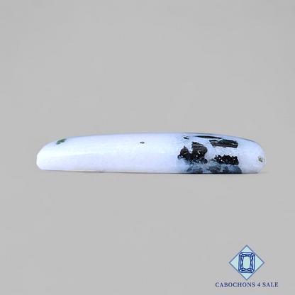 Cabujones rectangulares de ágata de punto negro de 32 x 17 x 4 mm