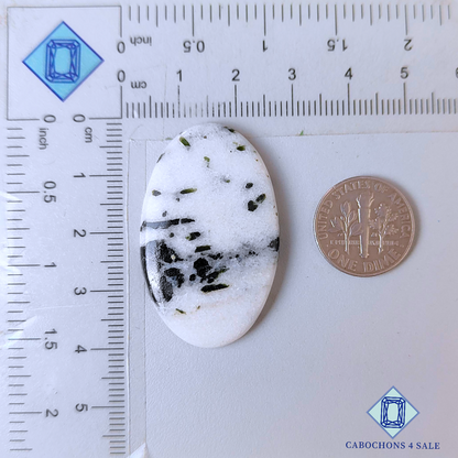 Black Dot Agate Oval Cabochons 39*24*4mm