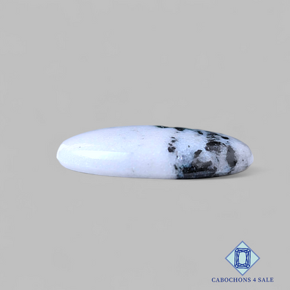 Cabujones ovalados de ágata de punto negro de 32 x 24 x 5 mm