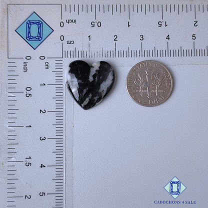 Black Zebra Jasper Heart Carvings