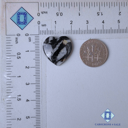 Black Zebra Jasper Heart Carvings