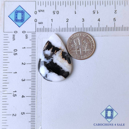 Black Zebra Jasper Pear Cabochons
