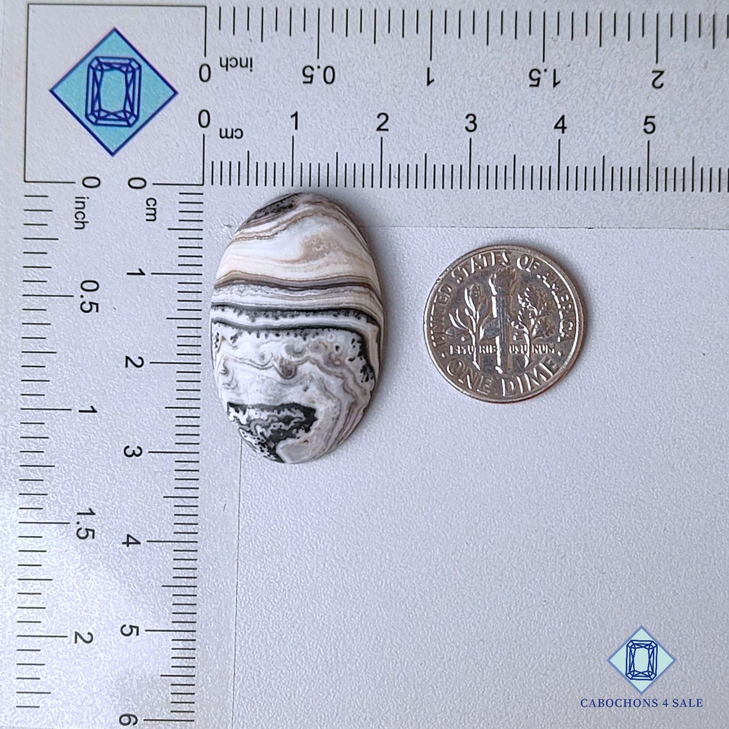 Natural Black Zebra Onyx Gemstone Oval Cabochons 30*19*6mm from Mexico available for sale