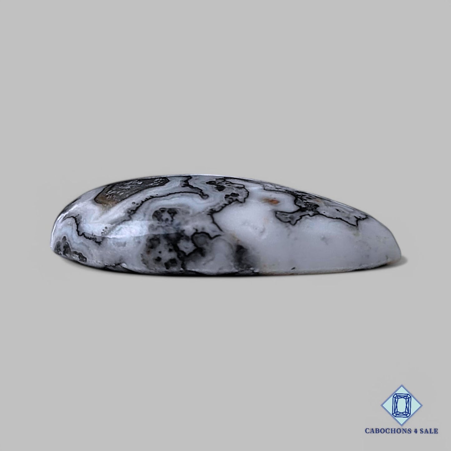 Natural Black Zebra Onyx Gemstone Pear Cabochons 25*16*5mm from Mexico available for sale