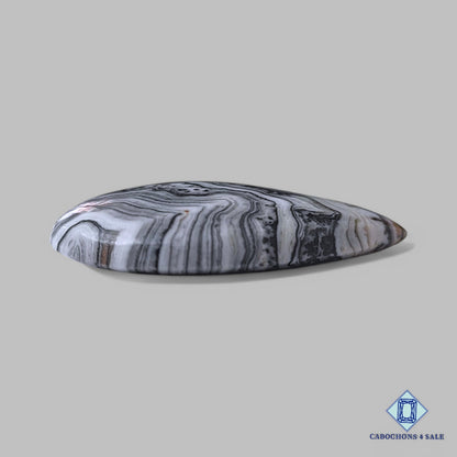 Natural Black Zebra Onyx Gemstone Pear Cabochons 29*21*5mm from Mexico available for sale