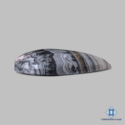 Natural Black Zebra Onyx Gemstone Pear Cabochons 24*19*4mm from Mexico available for sale