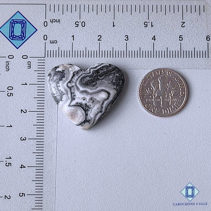 Natural Black Zebra Onyx Gemstone Heart Carvings 28*24*6mm from Australia available for sale