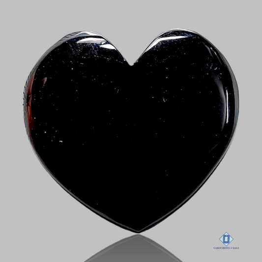 Black onyx-c4sw1596-Heart-Black-Cabochons