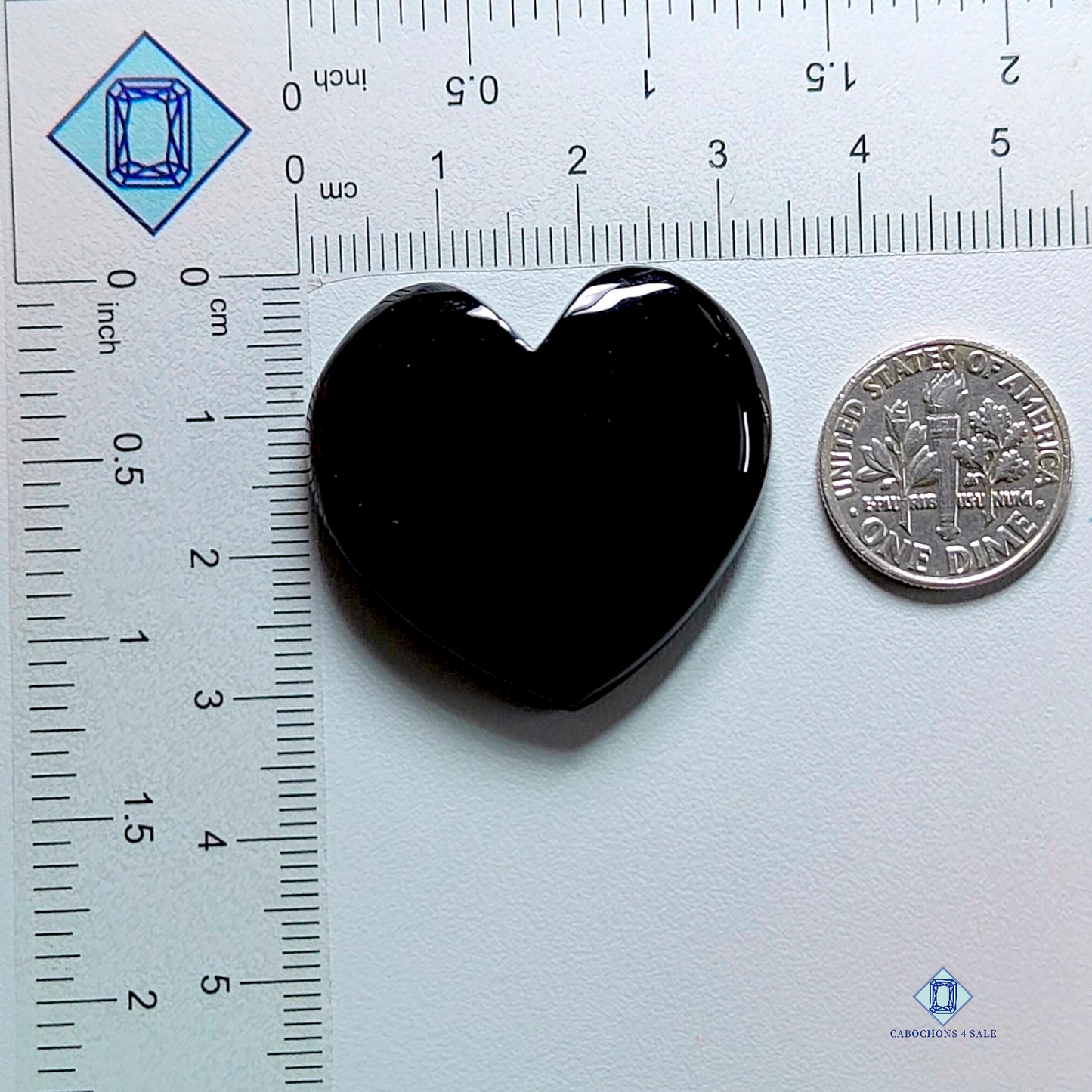 Black onyx-Heart-Cabochons