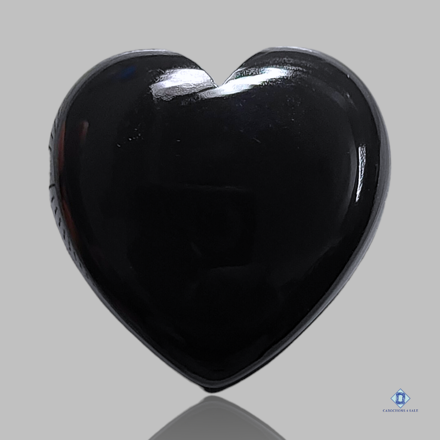 Black onyx-c4sw1604-Heart-Black-Cabochons