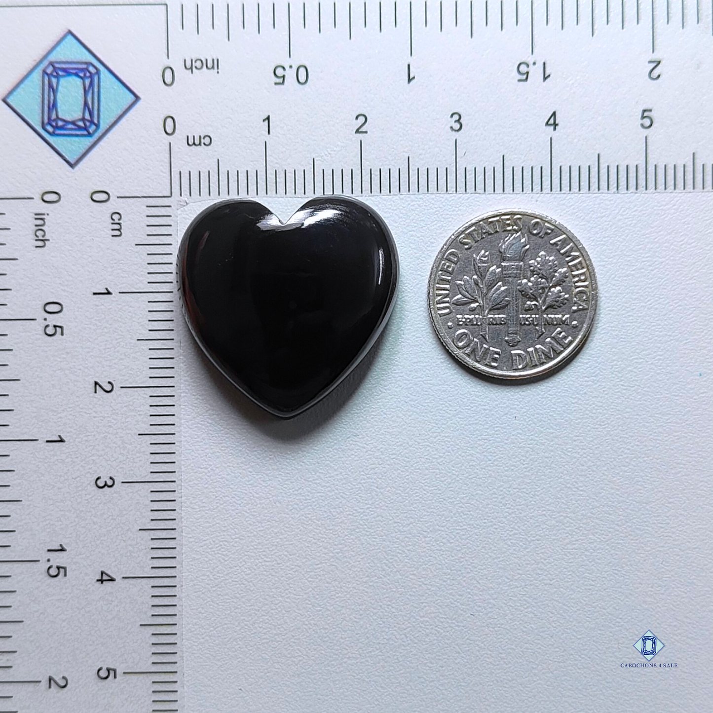 Black onyx-Heart-Cabochons