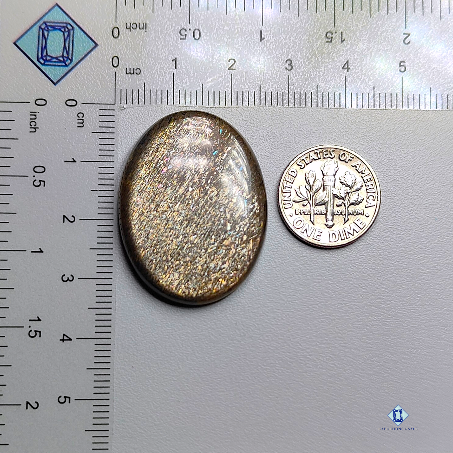 Black tanzanian sunstone-oval-cabochons