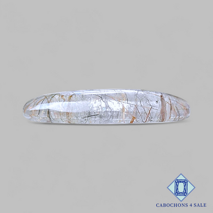 Black with Copper Rutile Quartz Oval Cabochons