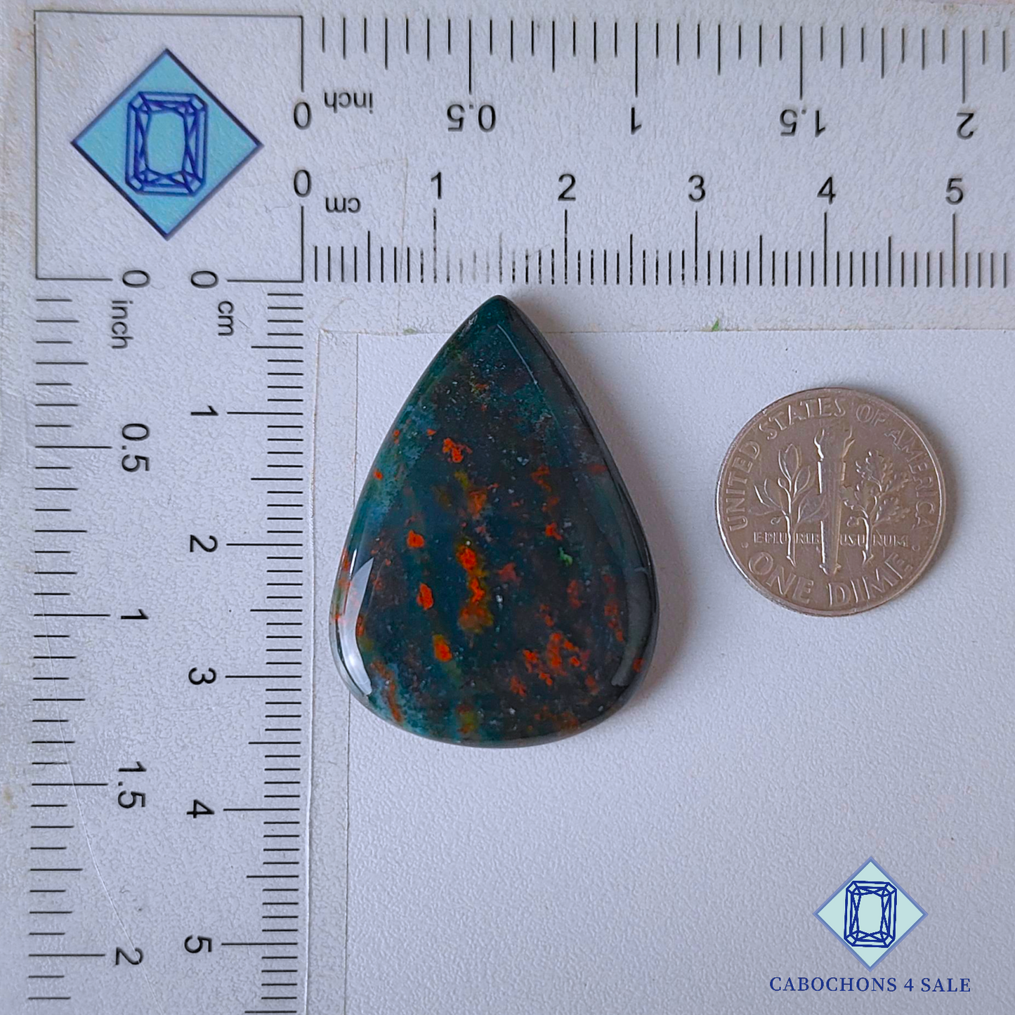 Blood Stone Pear Cabochons