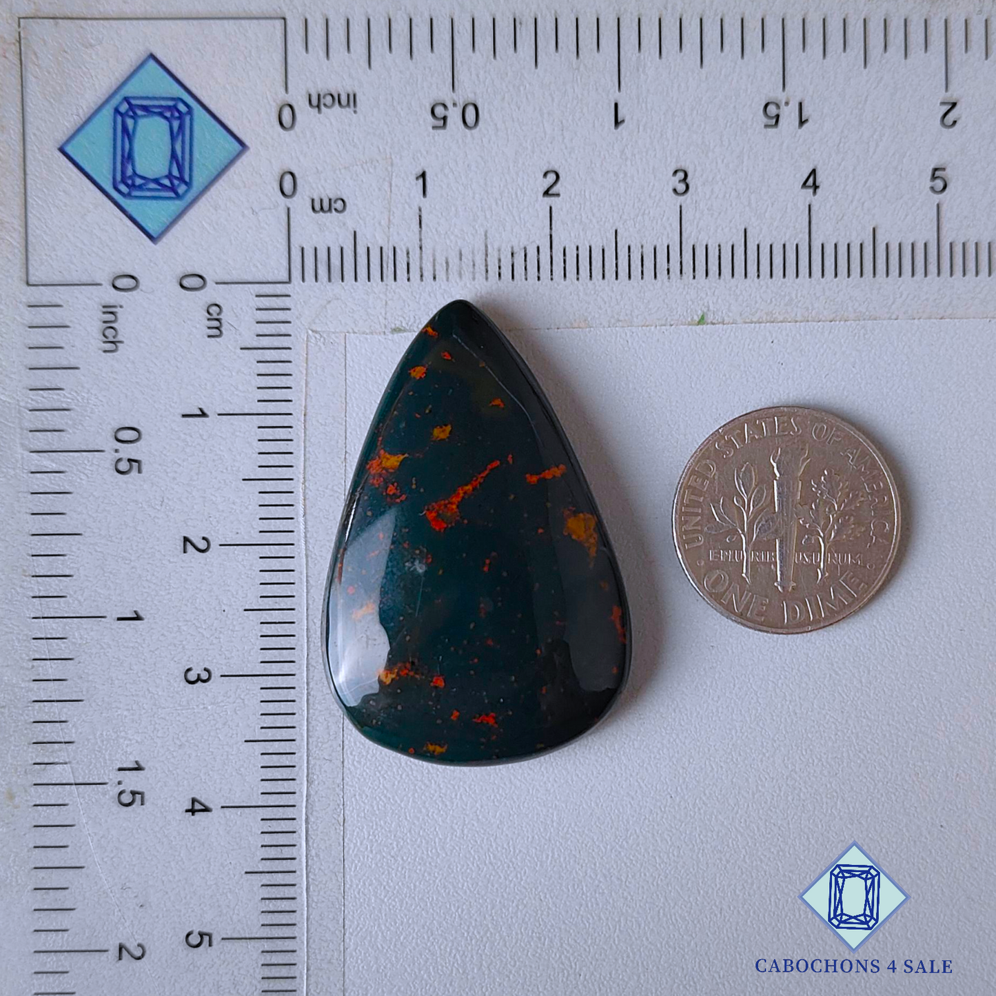 Blood Stone Pear Cabochons