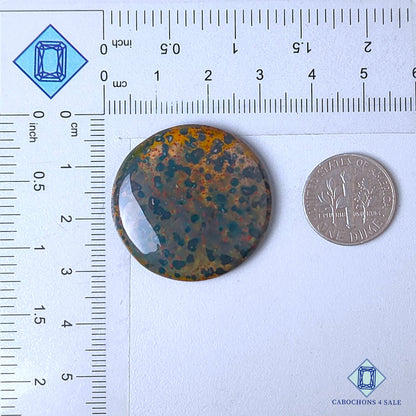 Natural Blood Stone Gemstone  Round Cabochons 30*5mm from Brazil  available for sale