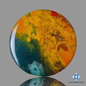 Natural Blood Stone Gemstone Round Cabochons 39*4mm from Brazil available for sale