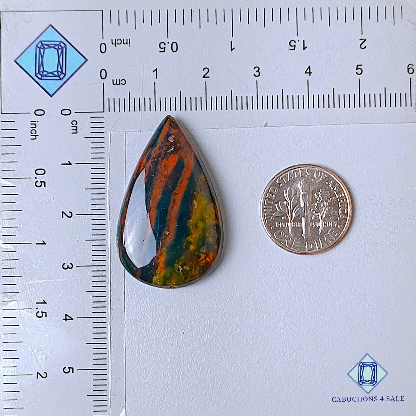 Natural Blood Stone Gemstone Pear Cabochons 33*20*6mm from Brazil available for sale