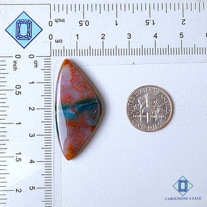 Natural Blood Stone Gemstone Fancy Cabochons 38*18*5mm from Brazil available for sale
