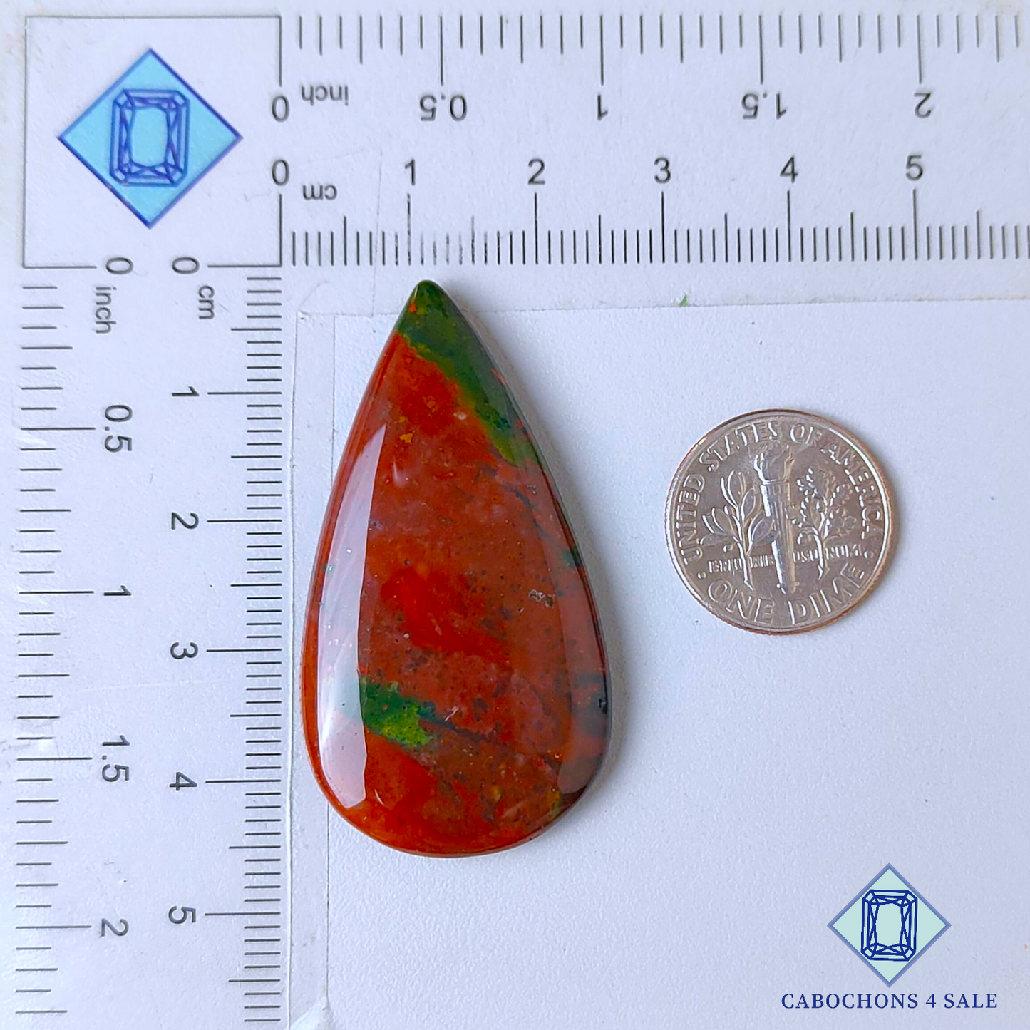 Blood Stone Pear Cabochons