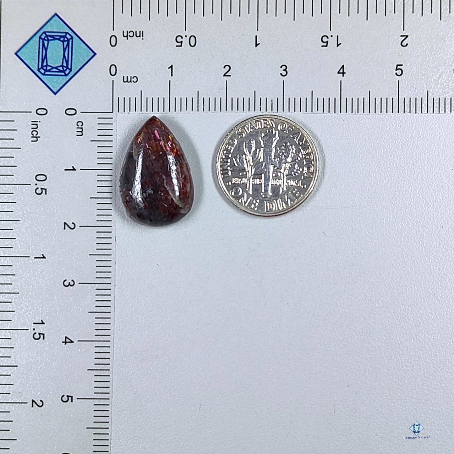 Bloodshot Iolite Pear Cabochons