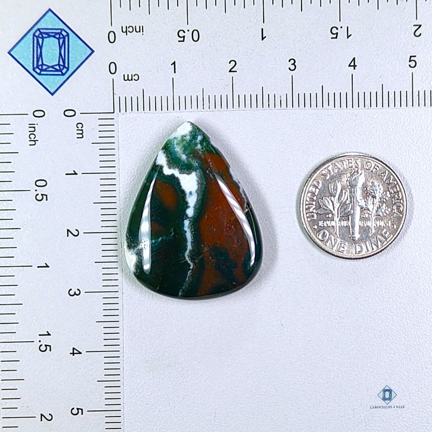 Bloodstone Pear Cabochons