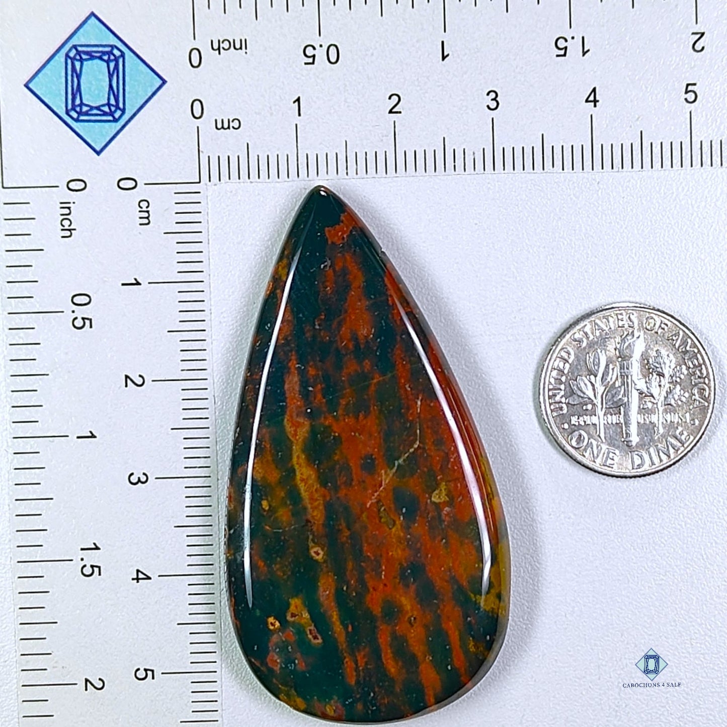 Bloodstone Pear Cabochons