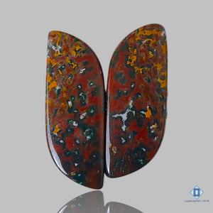 Natural Bloodstone Jasper Gemstone Fancy Pairs 28*10*3mm from India available for sale