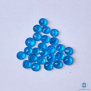 Blue Apatite Round Lots 3x2 to 4x2mm