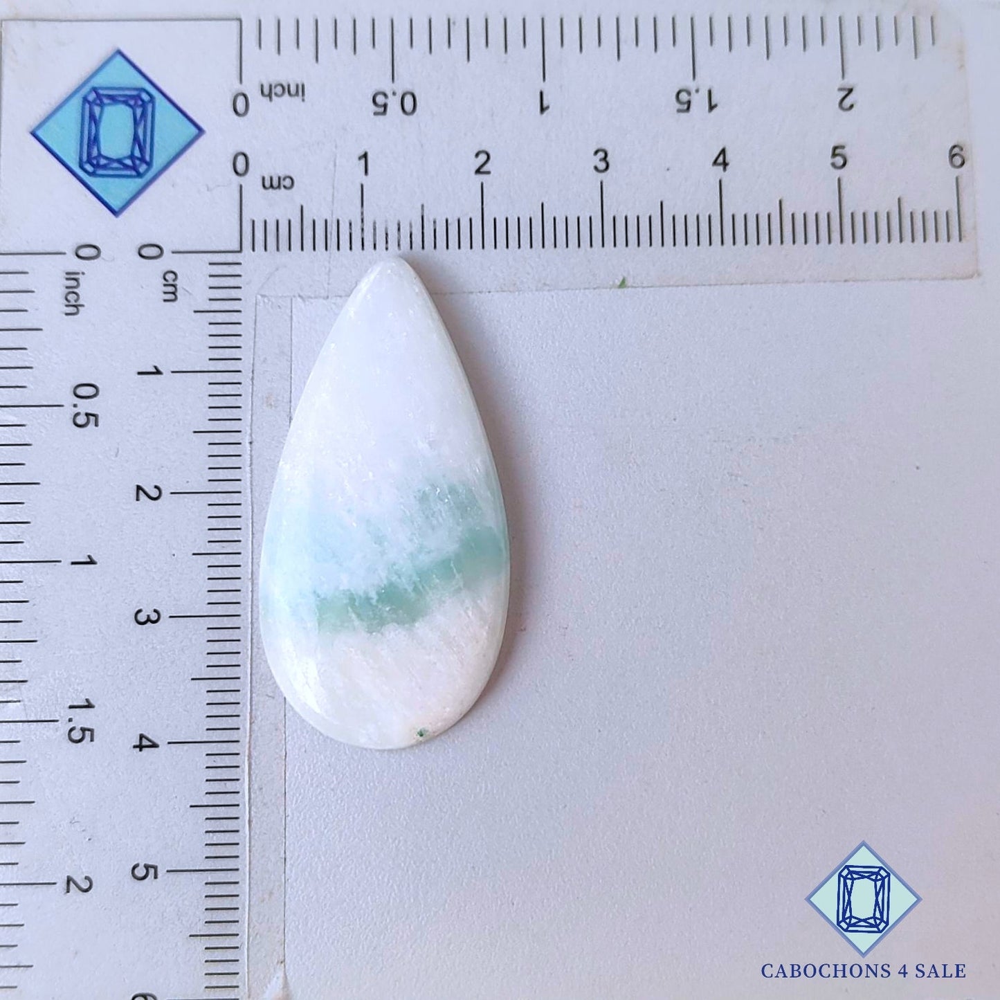 Natural Blue Aragonite Gemstone  Pear Cabochons 40*20*5mm from Spain available for sale