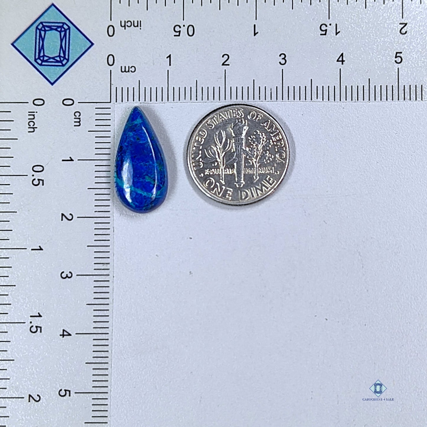 Blue Azurite Pear Cabochons