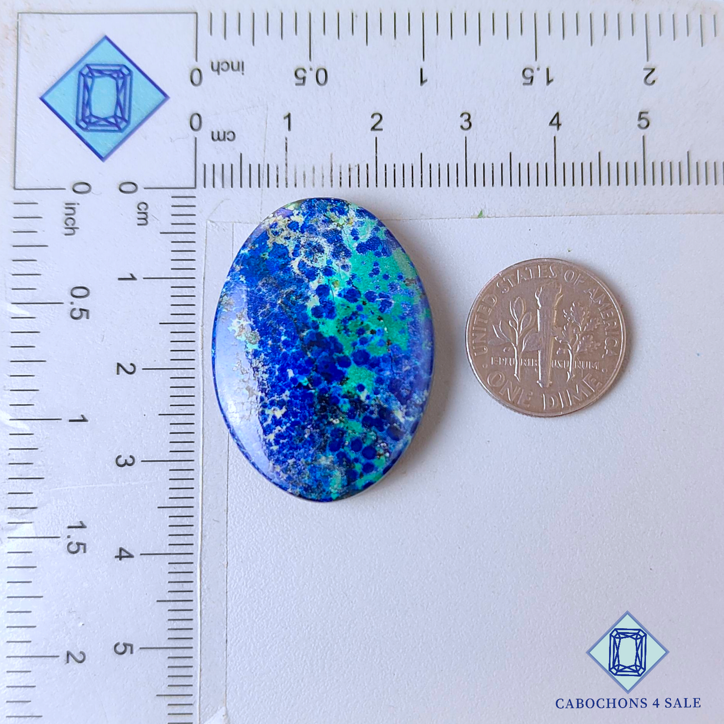 Blue Bird Azurite Oval Cabochons 33*24*5mm