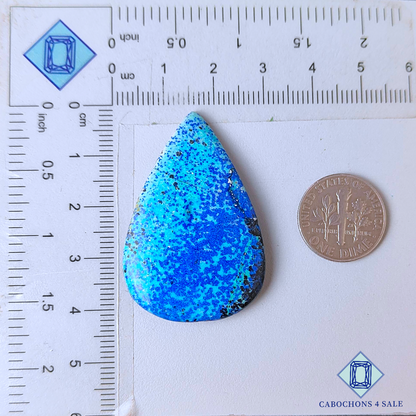 Cabujones de azurita en forma de pera de pájaro azul, 41 x 27 x 5 mm