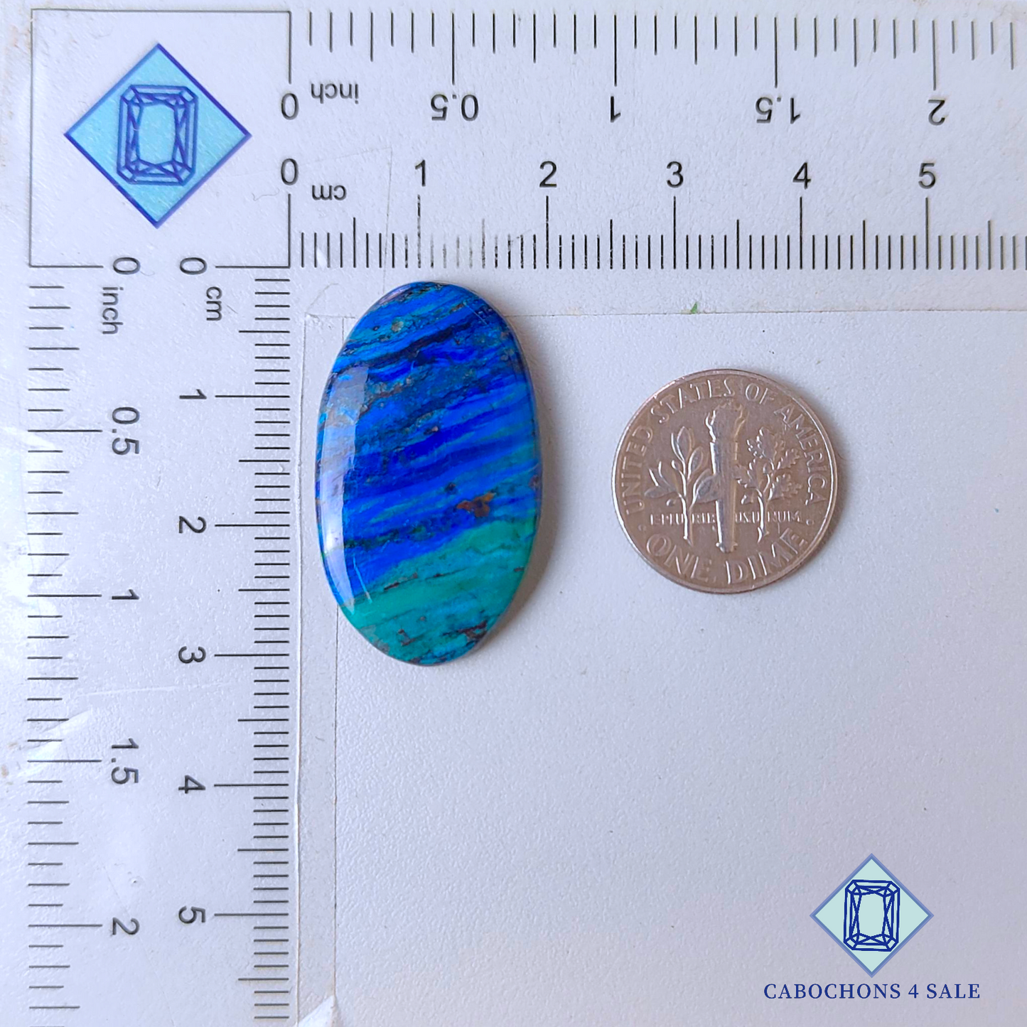 Blue Bird Azurite Oval Cabochons 30*17*4mm