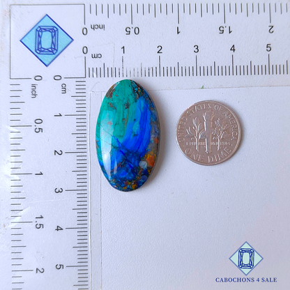Blue Bird Azurite Oval Cabochons 30*17*5mm