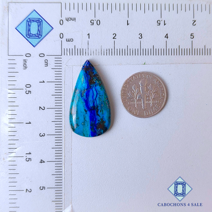 Blue Bird Azurite Pear Cabochons 29*15*4mm