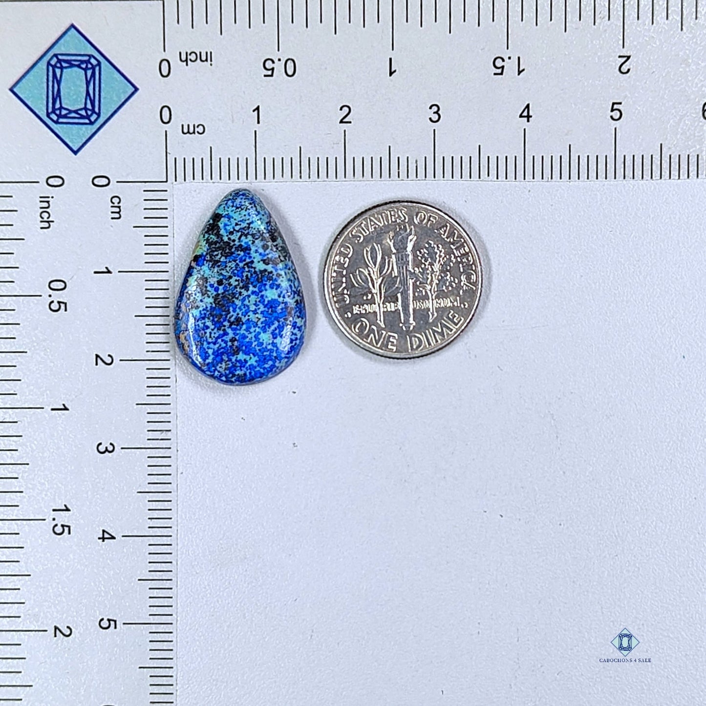 Blue Bird Azurite Pear Cabochons