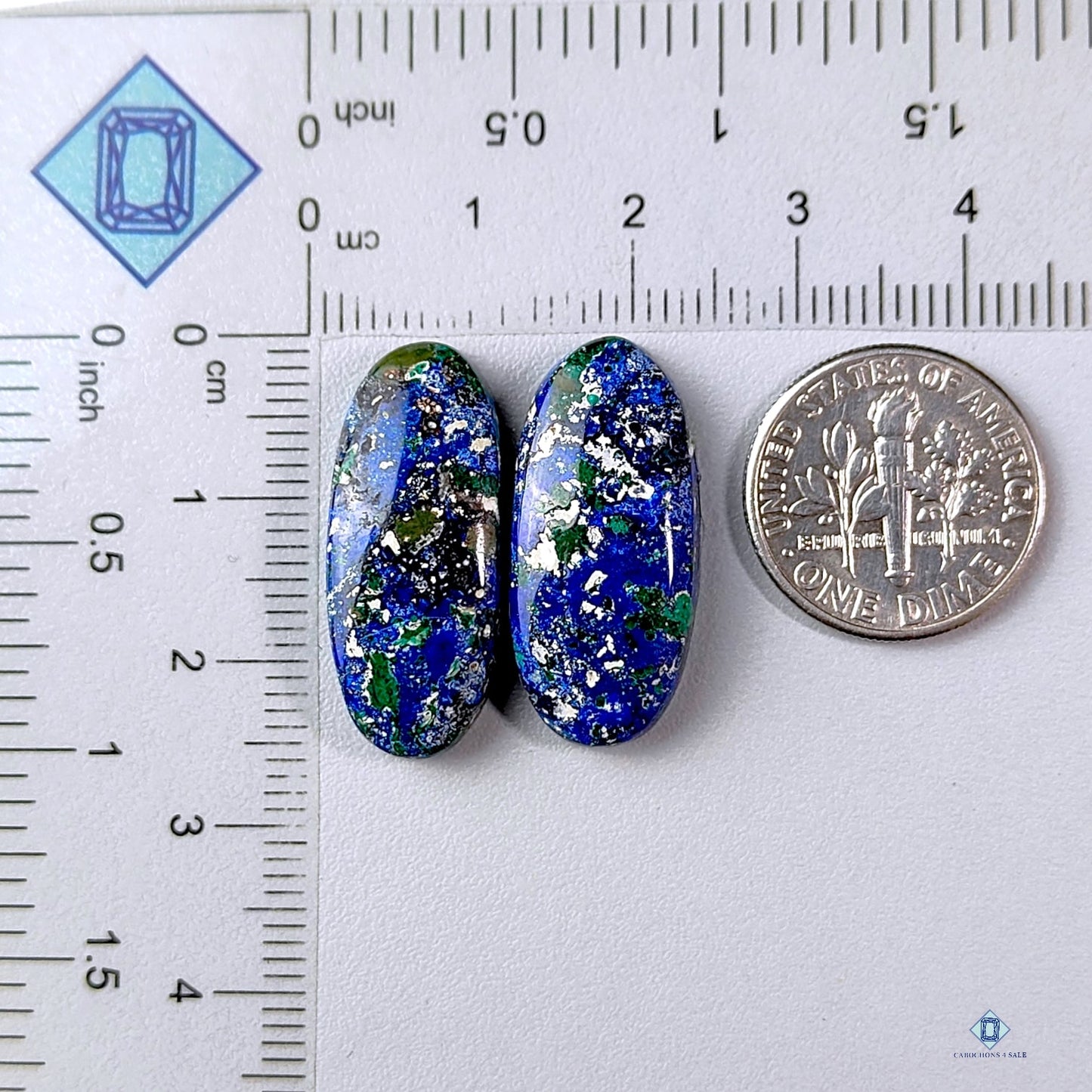 Blue Bird Azurite oval pairs