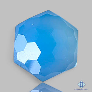 Blue Chalcedony Hexagon Honeycomb Cut 15*13*6mm